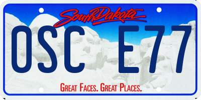 SD license plate 0SCE77