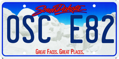 SD license plate 0SCE82