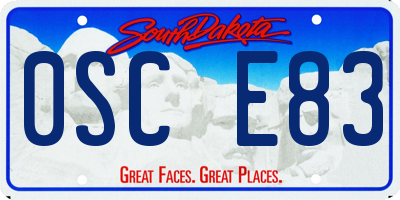 SD license plate 0SCE83