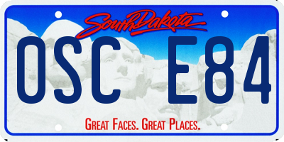 SD license plate 0SCE84