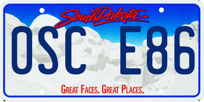 SD license plate 0SCE86