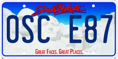 SD license plate 0SCE87