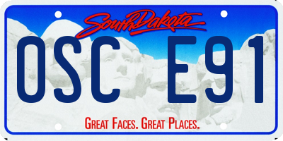 SD license plate 0SCE91