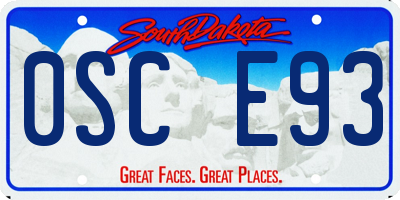 SD license plate 0SCE93