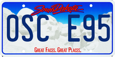 SD license plate 0SCE95