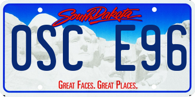 SD license plate 0SCE96