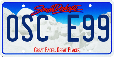 SD license plate 0SCE99