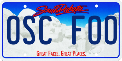 SD license plate 0SCF00