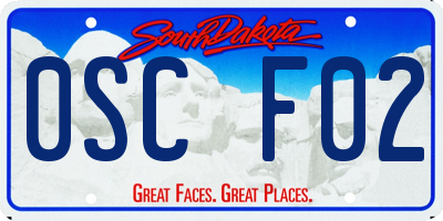 SD license plate 0SCF02