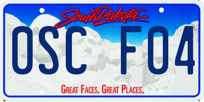 SD license plate 0SCF04