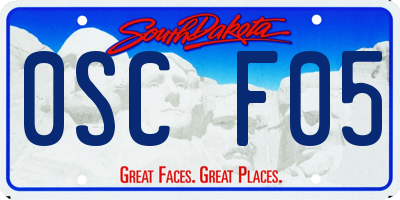 SD license plate 0SCF05