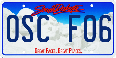 SD license plate 0SCF06