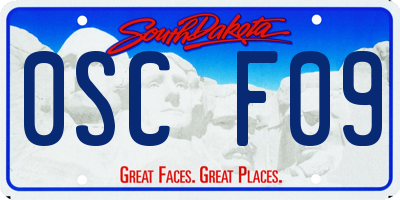SD license plate 0SCF09
