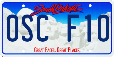 SD license plate 0SCF10