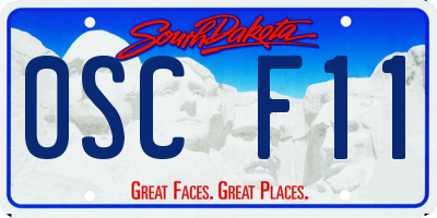 SD license plate 0SCF11