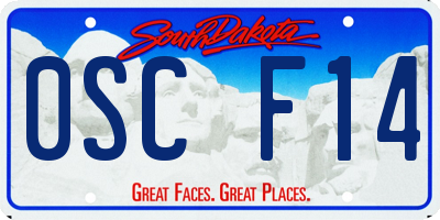 SD license plate 0SCF14