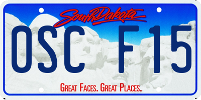 SD license plate 0SCF15