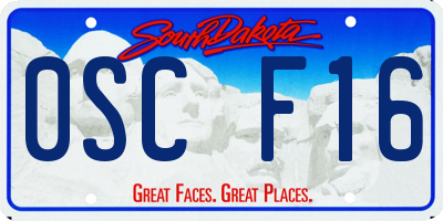 SD license plate 0SCF16