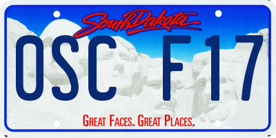 SD license plate 0SCF17