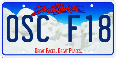 SD license plate 0SCF18