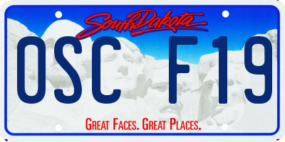 SD license plate 0SCF19