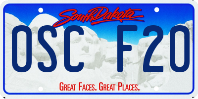 SD license plate 0SCF20