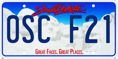 SD license plate 0SCF21
