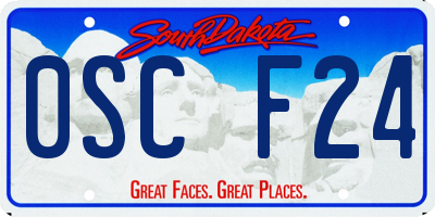 SD license plate 0SCF24