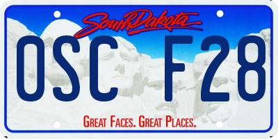 SD license plate 0SCF28