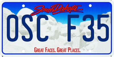 SD license plate 0SCF35