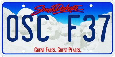 SD license plate 0SCF37