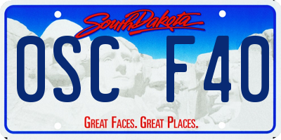 SD license plate 0SCF40