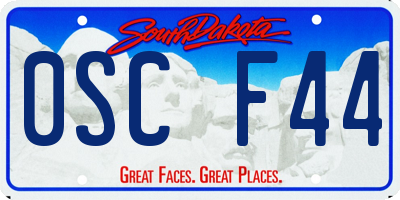SD license plate 0SCF44