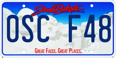 SD license plate 0SCF48