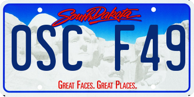 SD license plate 0SCF49