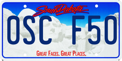 SD license plate 0SCF50