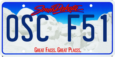 SD license plate 0SCF51
