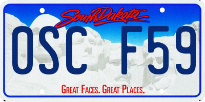 SD license plate 0SCF59