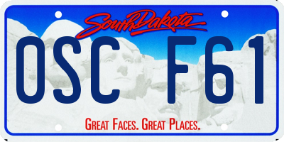 SD license plate 0SCF61