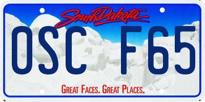 SD license plate 0SCF65