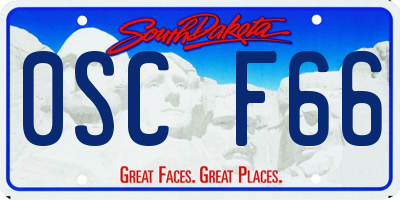 SD license plate 0SCF66