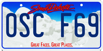 SD license plate 0SCF69