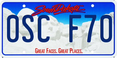 SD license plate 0SCF70