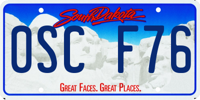 SD license plate 0SCF76