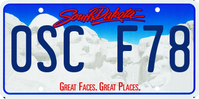 SD license plate 0SCF78