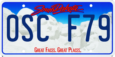 SD license plate 0SCF79