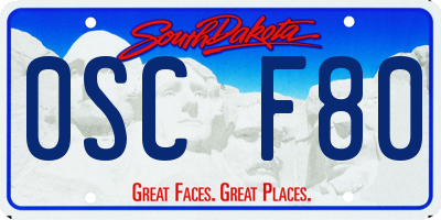 SD license plate 0SCF80