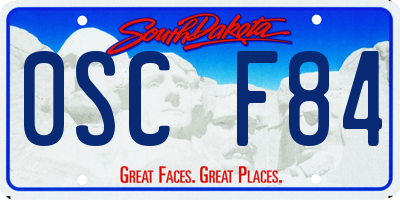 SD license plate 0SCF84