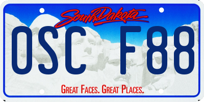 SD license plate 0SCF88