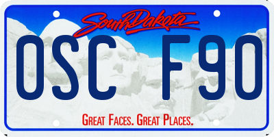 SD license plate 0SCF90